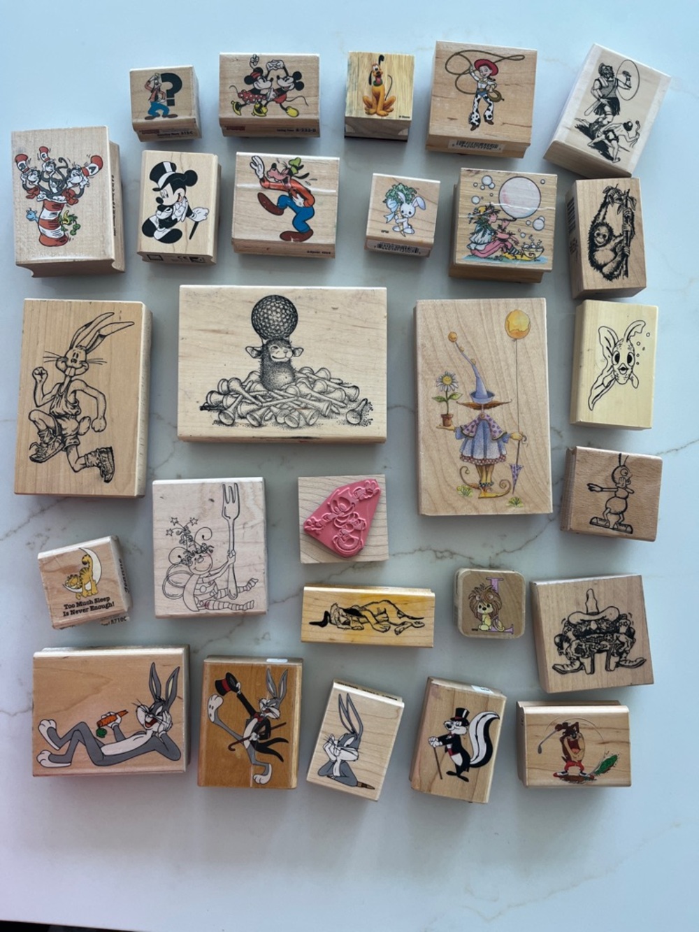 Cartoon Character Stamp Lot - with a few Disney and Loony Tunes characters
